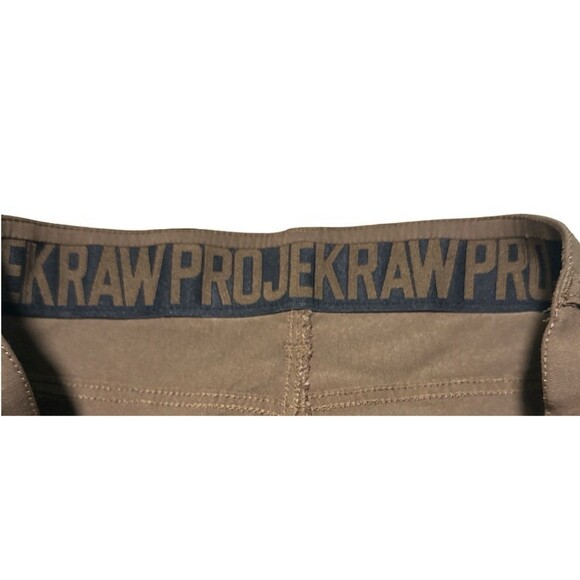Projek Raw Jogger Pants Men’s 32x27 Brown Cargo Pockets Stretch Waist - Picture 3 of 5